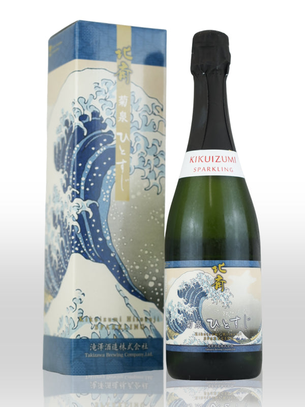 Hitosuji Sparkling Sake 720ml【菊泉 ひとすじ】北斎 Hokusai Label