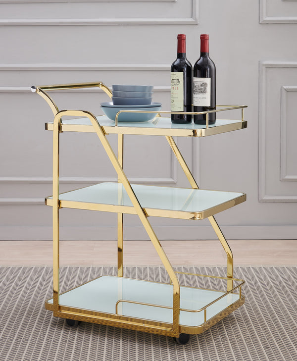 "Neat" Black Gold Luxury Rectangular Wine Food Trolley