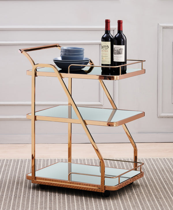 "Neat" Black Gold Luxury Rectangular Wine Food Trolley